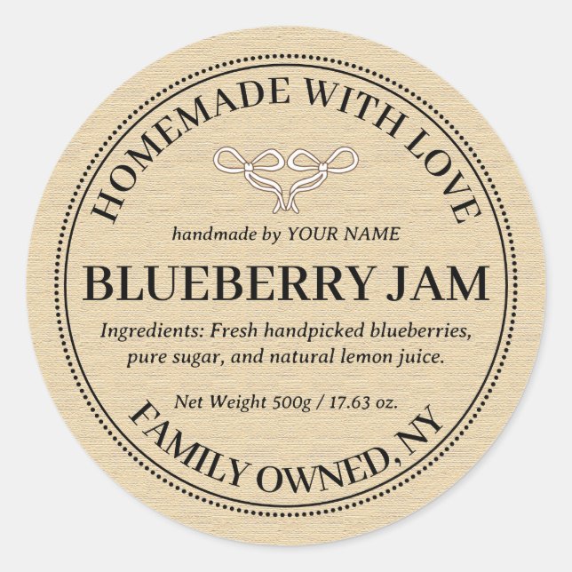 Blueberry Jam Product Label Design (Front)