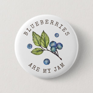 Blueberry Jam Pun  6 Cm Round Badge
