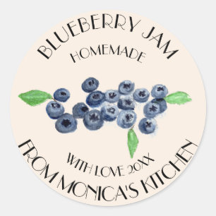 Blueberry Jam Watercolor Fruit Kitchen Label
