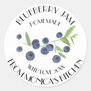 Blueberry Jam Watercolor Fruit Kitchen Label
