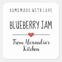 Blueberry jam white homemade with love 