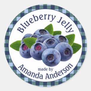 Blueberry Jelly Plaid 1.5" Circle Food Label