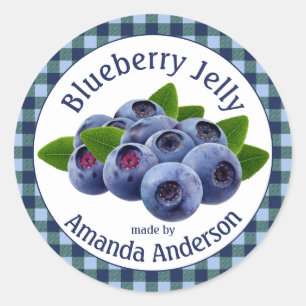 Blueberry Jelly Plaid 3" Circle Food Label