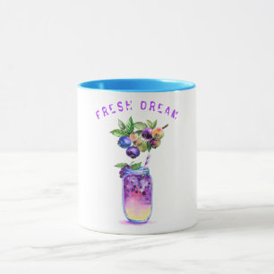 Blueberry Juice Cool Drink Fruits Cocktail Mug
