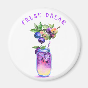 Blueberry Juice Cool Drink Fruits Magnet