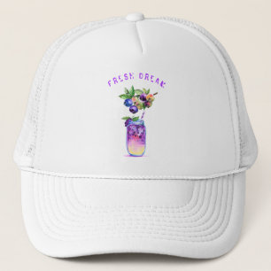 Blueberry Juice Cool Drink Fruits Trucker Hat