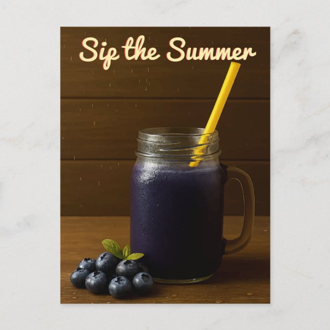 Blueberry Juice – “Sip the Summer” Postcard (Front)