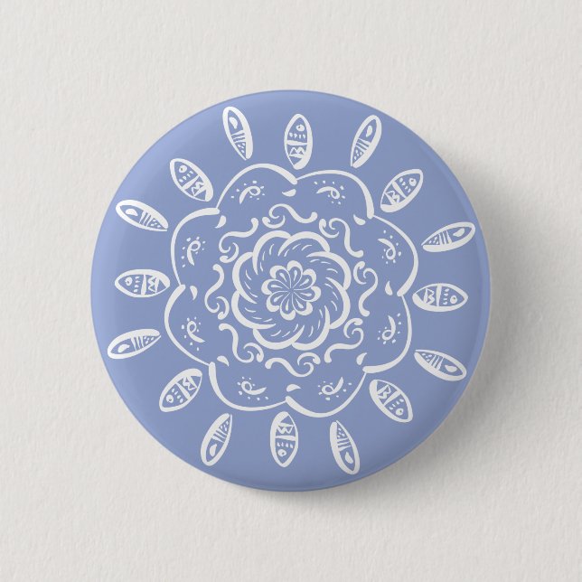 Blueberry Mandala 6 Cm Round Badge (Front)
