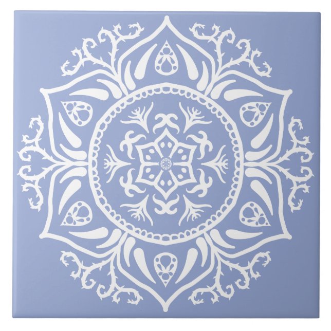 Blueberry Mandala Ceramic Tile (Front)