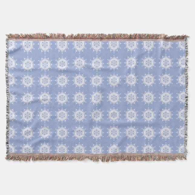 Blueberry Mandala Throw Blanket (Front)