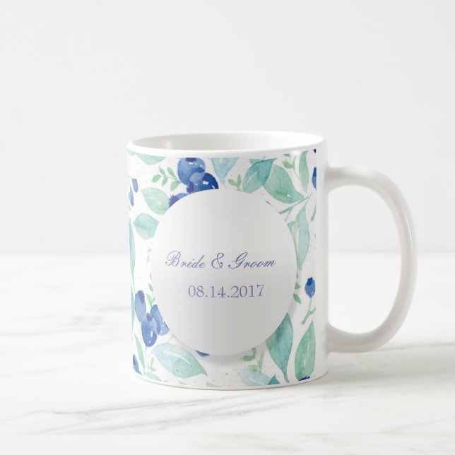 Blueberry Midsummer Rustic Wedding Coffee Mug (Right)