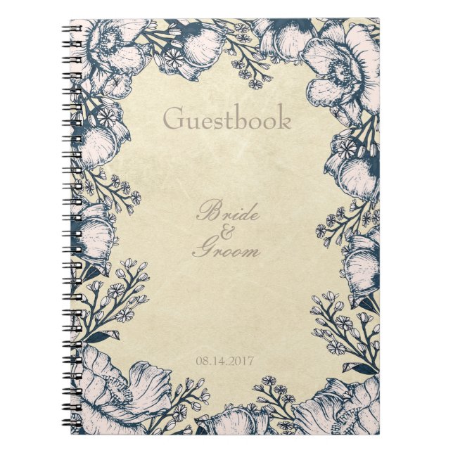 Blueberry Midsummer Rustic Wedding guest book (Front)