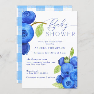 Blueberry   Modern Baby Shower Invitations