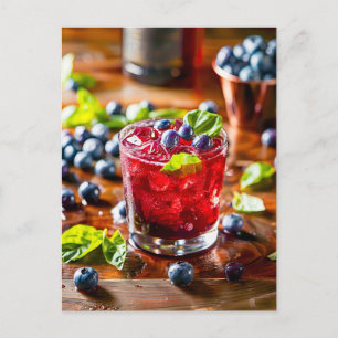 Blueberry Mojito – Summer Cocktail Holiday Postcard