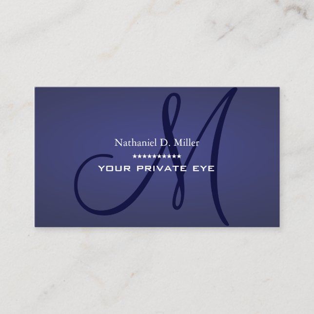 Blueberry Monogram Business Card (Front)