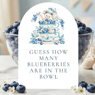 Blueberry Mouse How Many Baby Shower Game card