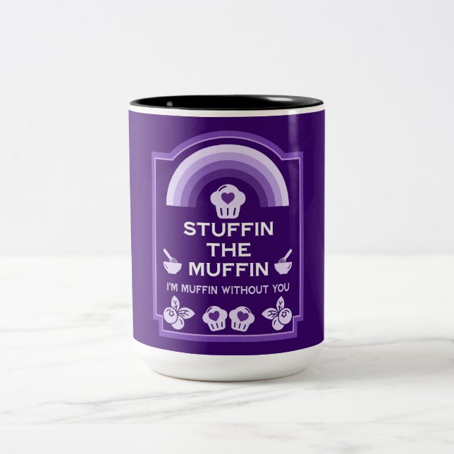 Blueberry Muffin Baker Two-Tone Coffee Mug (Center)