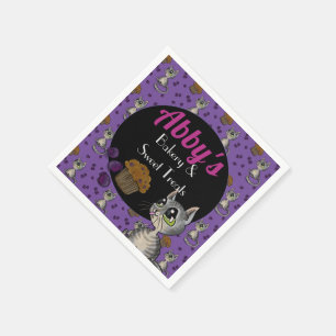 Blueberry Muffin Bloop Cat Custom Bakery  Napkin