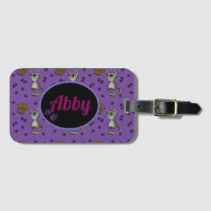 Blueberry Muffin Bloop Cat Custom Name Luggage Tag