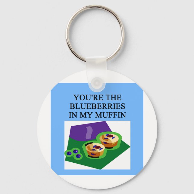 blueberry muffin lovers key ring (Front)