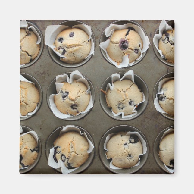 Blueberry Muffin pan kitchen baking cupcake Magnet (Front)