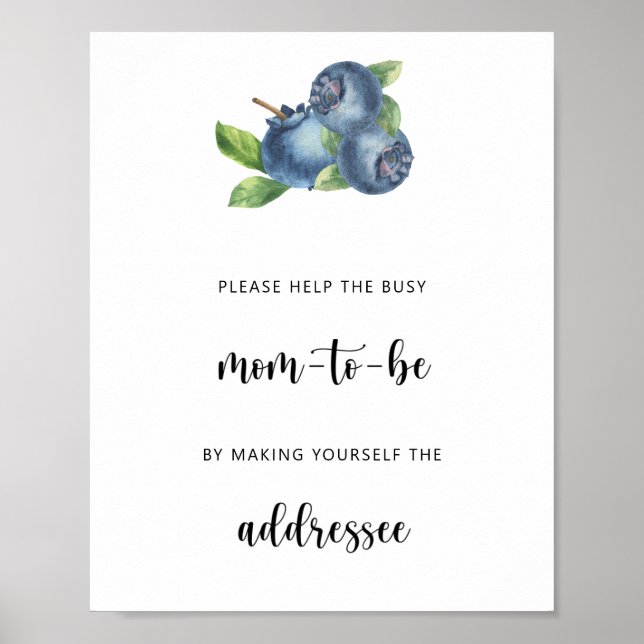 Blueberry - Mum-to-Be addressee Poster (Front)