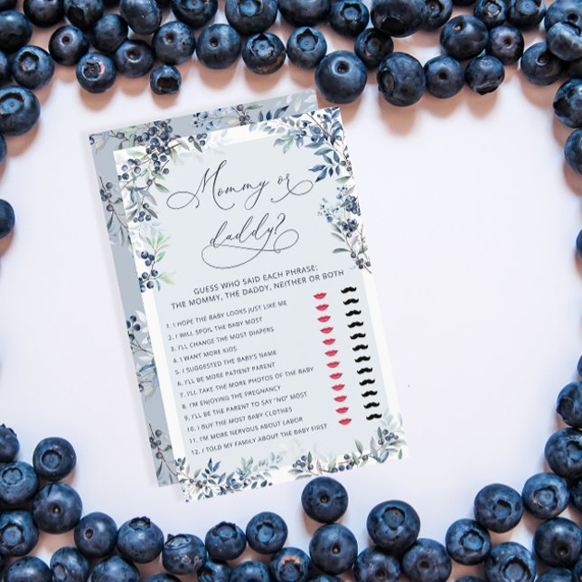 Blueberry Mummy or Daddy Baby Shower Game (Creator Uploaded)