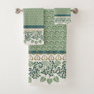 Blueberry Nouveau Art Deco Bath Towel Sets