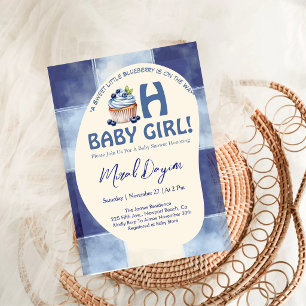 Blueberry Oh Baby Girl Berry Sweet Baby Shower Invitation