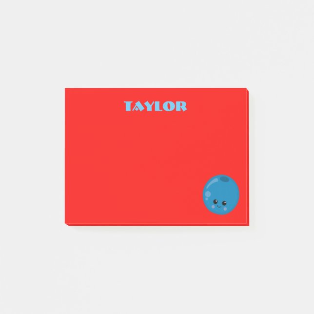 Blueberry on a red background post-it notes (Front)