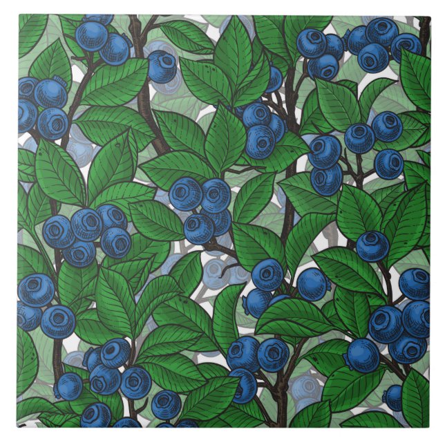 Blueberry on white ceramic tile (Front)