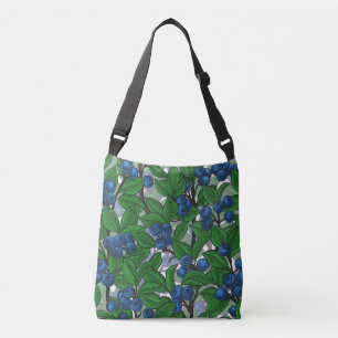 Blueberry on white crossbody bag