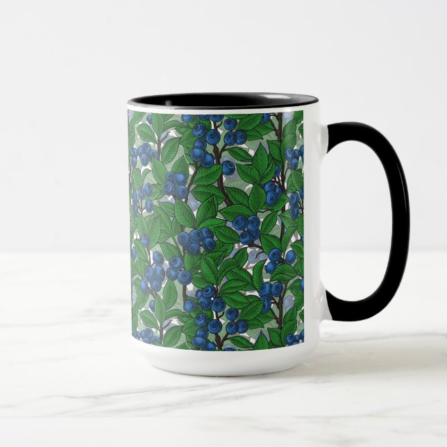 Blueberry on white mug (Right)