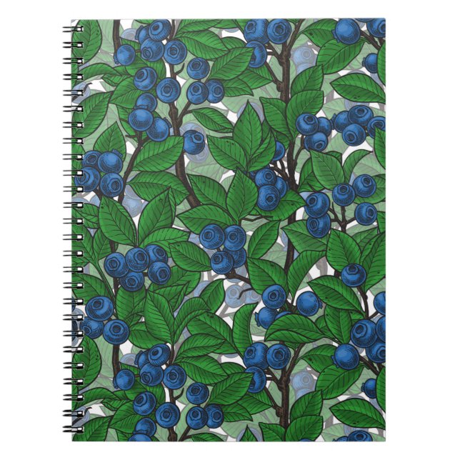 Blueberry on white notebook (Front)