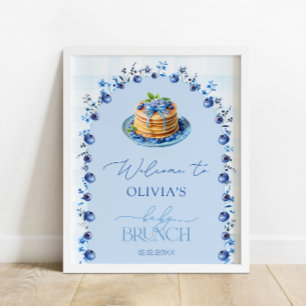 Blueberry Pancake Baby Brunch Baby Shower Welcome Poster