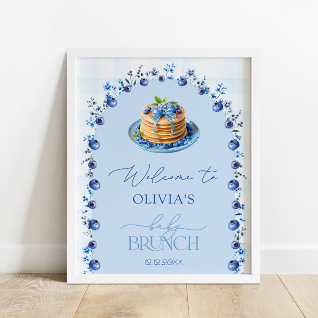Blueberry Pancake Baby Brunch Baby Shower Welcome Poster (Creator Uploaded)