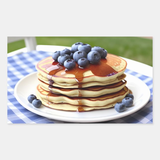 Blueberry Pancakes Rectangular Sticker (Front)