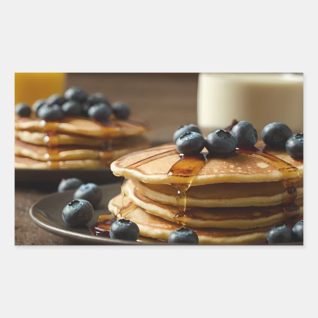 Blueberry Pancakes Rectangular Sticker (Front)