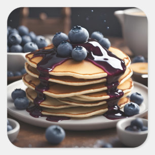 Blueberry Pancakes Square Sticker