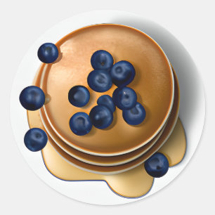 Blueberry Pancakes with Syrup Food Classic Round Sticker