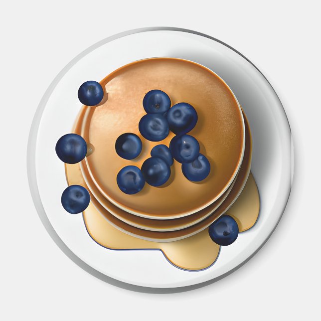 Blueberry Pancakes with Syrup Food Magnet (Front)