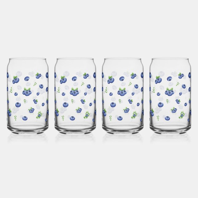 Blueberry Pattern Can Glass (Front)