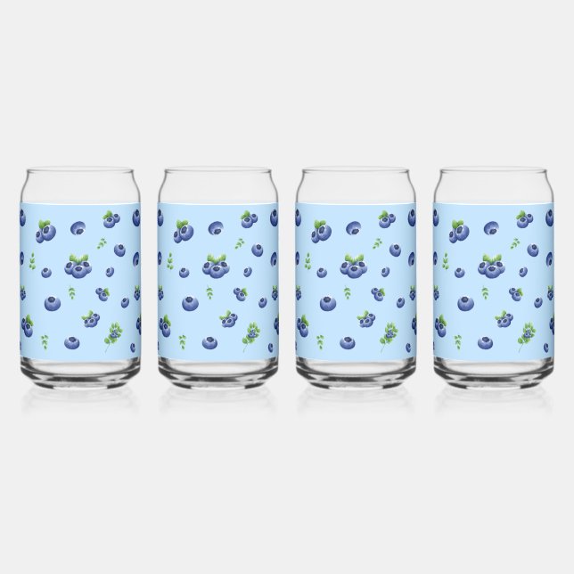 Blueberry Pattern Can Glass (Front)