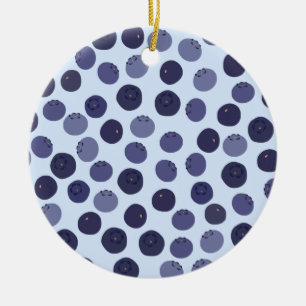 Blueberry Pattern Ceramic Ornament