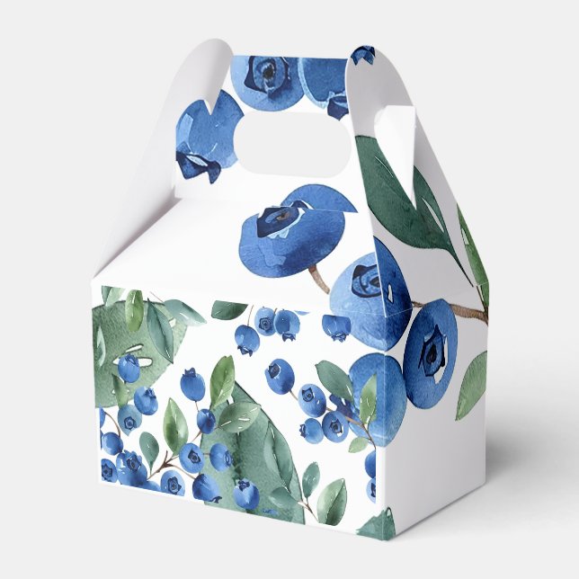 Blueberry pattern favour box (Front Side)