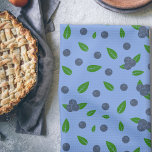 Blueberry pattern kitchen towel<br><div class="desc">Colourful pattern with wild purple blueberry printed on kitchen towel. It could be a great gift with customisable text!</div>