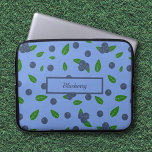 Blueberry pattern laptop sleeve<br><div class="desc">Colorful pattern with wild purple blueberry printed on laptop sleeve to protect your laptop. Text is customizable!</div>