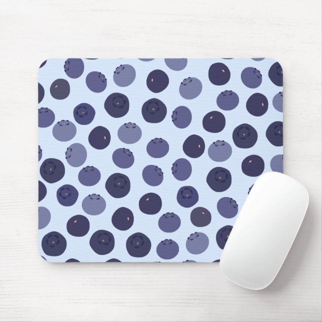 Blueberry Pattern Mouse Pad (With Mouse)