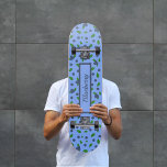 Blueberry pattern Skateboard<br><div class="desc">Colorful pattern with wild purple blueberry printed on Skateboard. Text is customizable!</div>