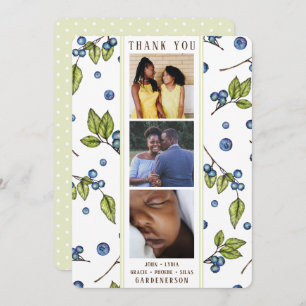 Blueberry Photo Thank You Announcement